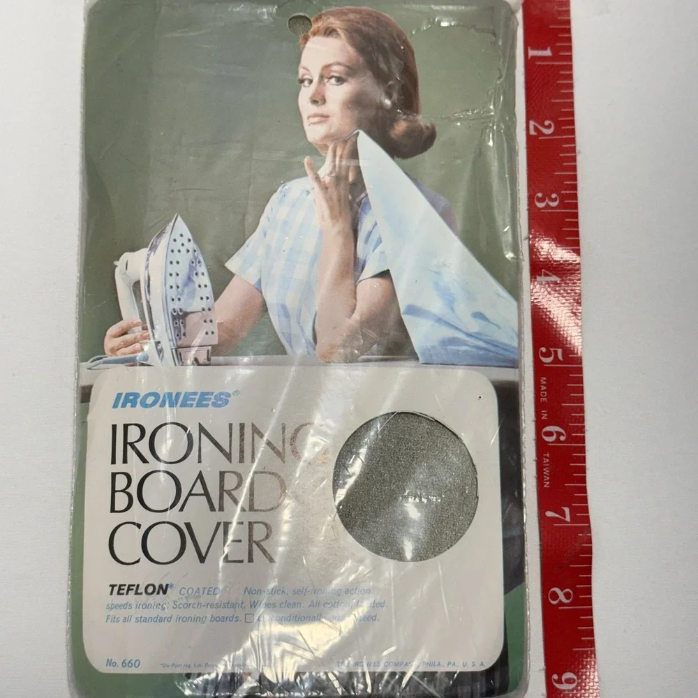 Vintage Ironing Board Cover Fits Standard Boards TEFLON Coated Silver Ironees